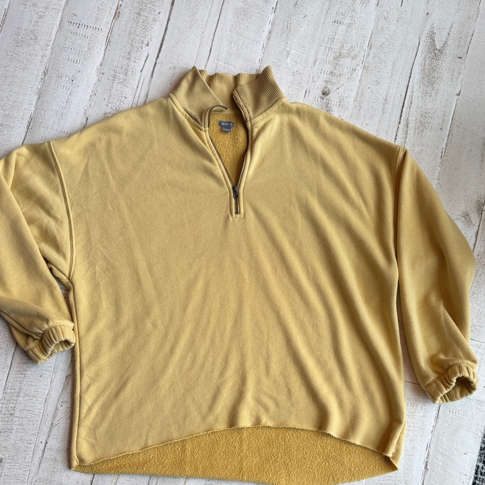 Aerie Men's Mustard Zip-Up Sweater